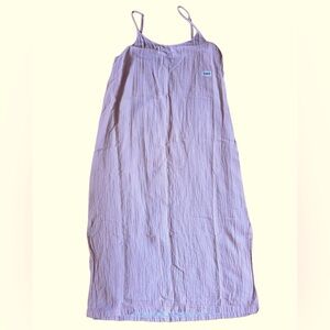 Pink, White Sleeveless Tank Style Loose Fit Maxi Dress